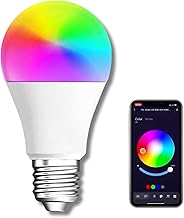 Bratek - Lampadina alexa e27 led rgb 10W con App - Lampadina colorata dimmerabile - Lampadina bluetooth 16 colori