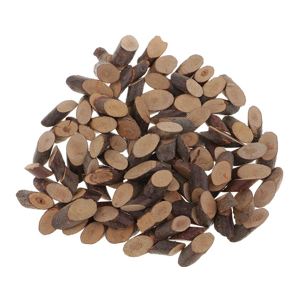 ATORSE 100 Pieces Natural Tree Bark Small Wood Slices Wedding Christmas Home Decor| Crafts|Multi-Purpose Craft Supplies|Crafting Pieces|Wooden Pieces-image-2