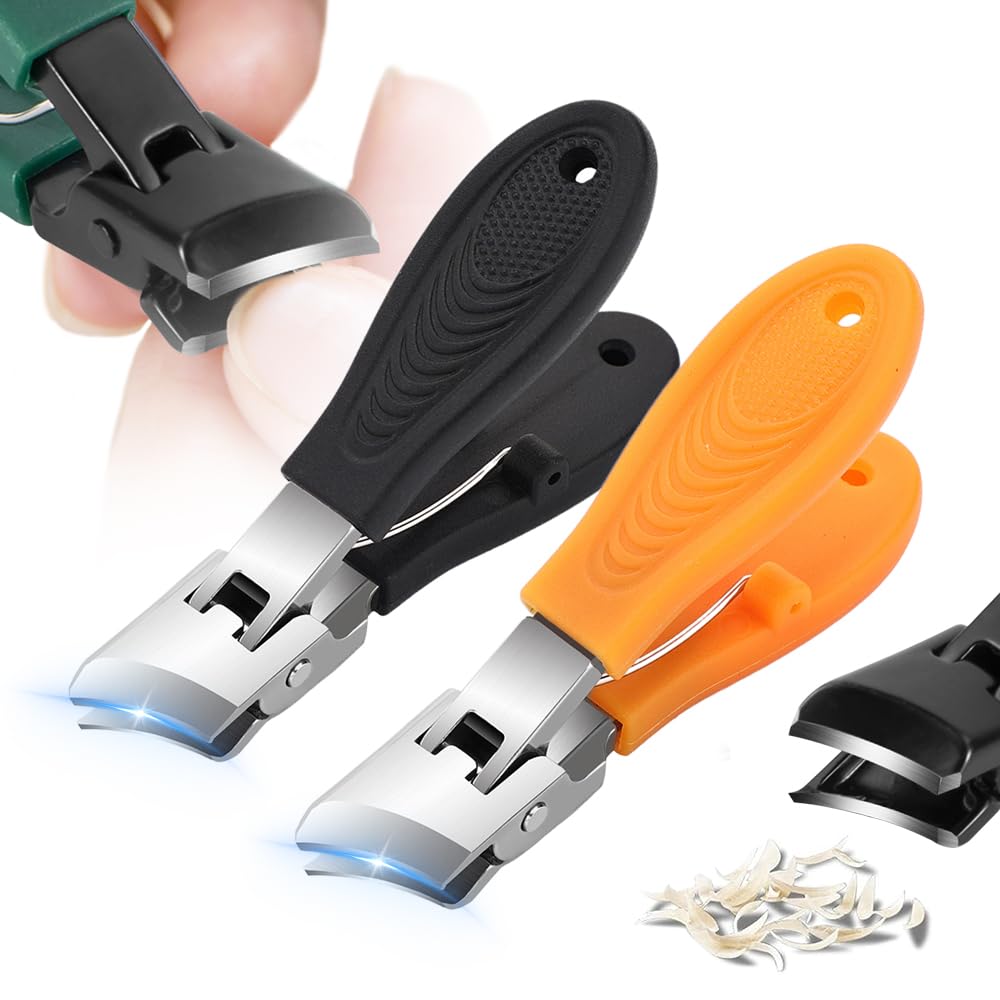 Tagliaunghie inclinato con apertura a ganascia larga, anti-schizzi, nuovo tagliaunghie resistente con comoda maniglia, perfetto per tagliaunghie dei piedi, strumenti per unghie facili da usare per