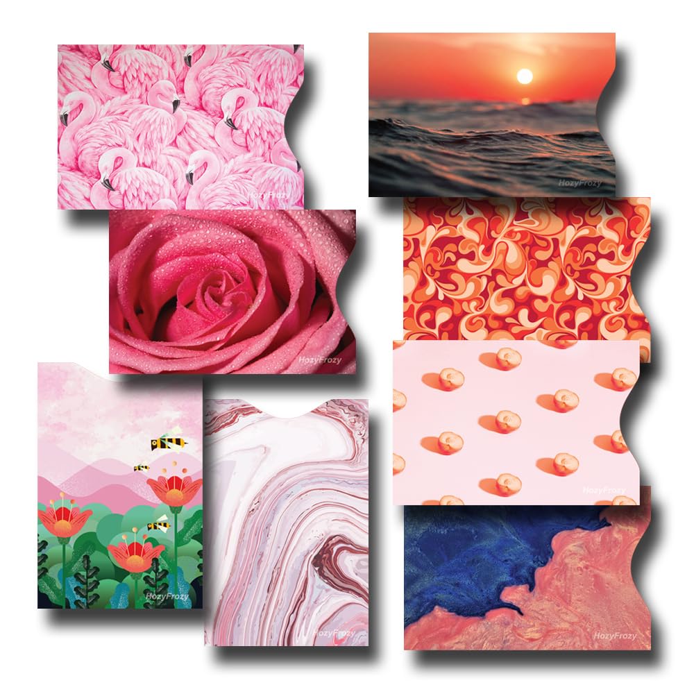 8 RFID Blocking Sleeves Anti-Theft Credit Card Holder Credit Card Protector Easy to Recognize Different Designs and Arts