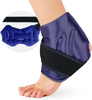 AiricePac Ankle Ice Pack Wrap for Swelling, Ice Pack for Ankle Injuries Reusable, Cold Compress Therapy for Feet Pain Relief, Ankle Ice Wrap for Sprains, Achilles, Tendonitis, Plantar Fasciitis Blue