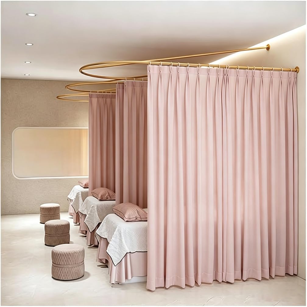 Rideaux en forme de U occultants pour isoler un lit de chambre