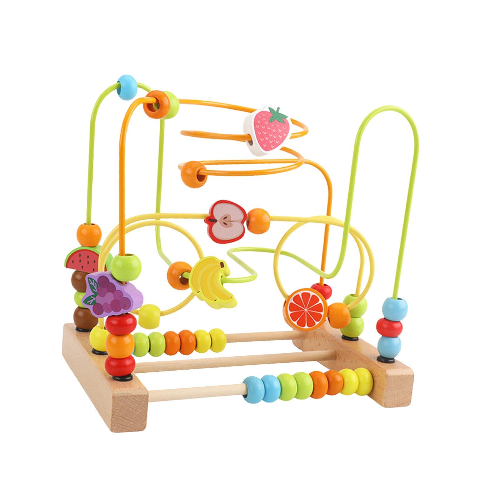 Sharplace Laberinto de para Niños de 1, 2 Y 3 años, de Madera Colorida con Forma de Círculo, Juguetes Educativos para Niños Pequeños, Fruta b