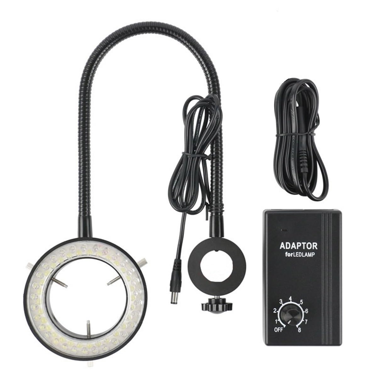 Kit de accesorios para microscopios Microscopio Anillo de luz LED Luz de cuello de cisne 60 Anillo de luz LED Luz lateral Lámpara iluminadora Lámpara de foco Lámpara de luz de relleno for HDMI USB VGA