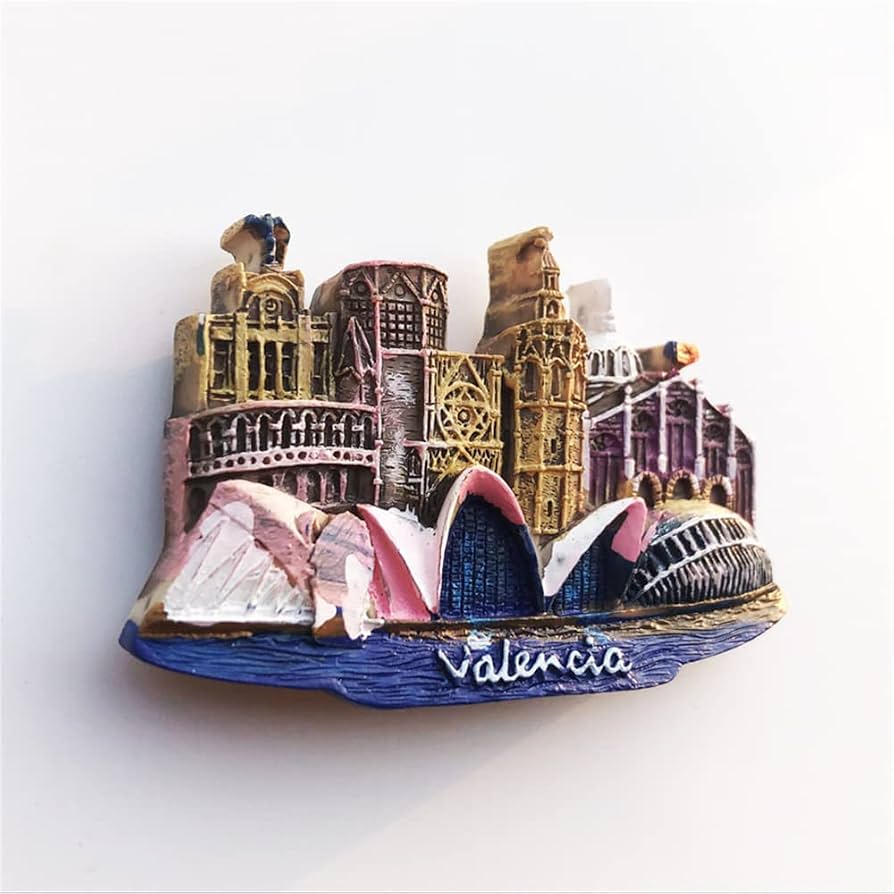 Aimant Frigo Valencia - Port Et Monuments | Souvenir Espagnol Décoratif Pour Collectionneurs
