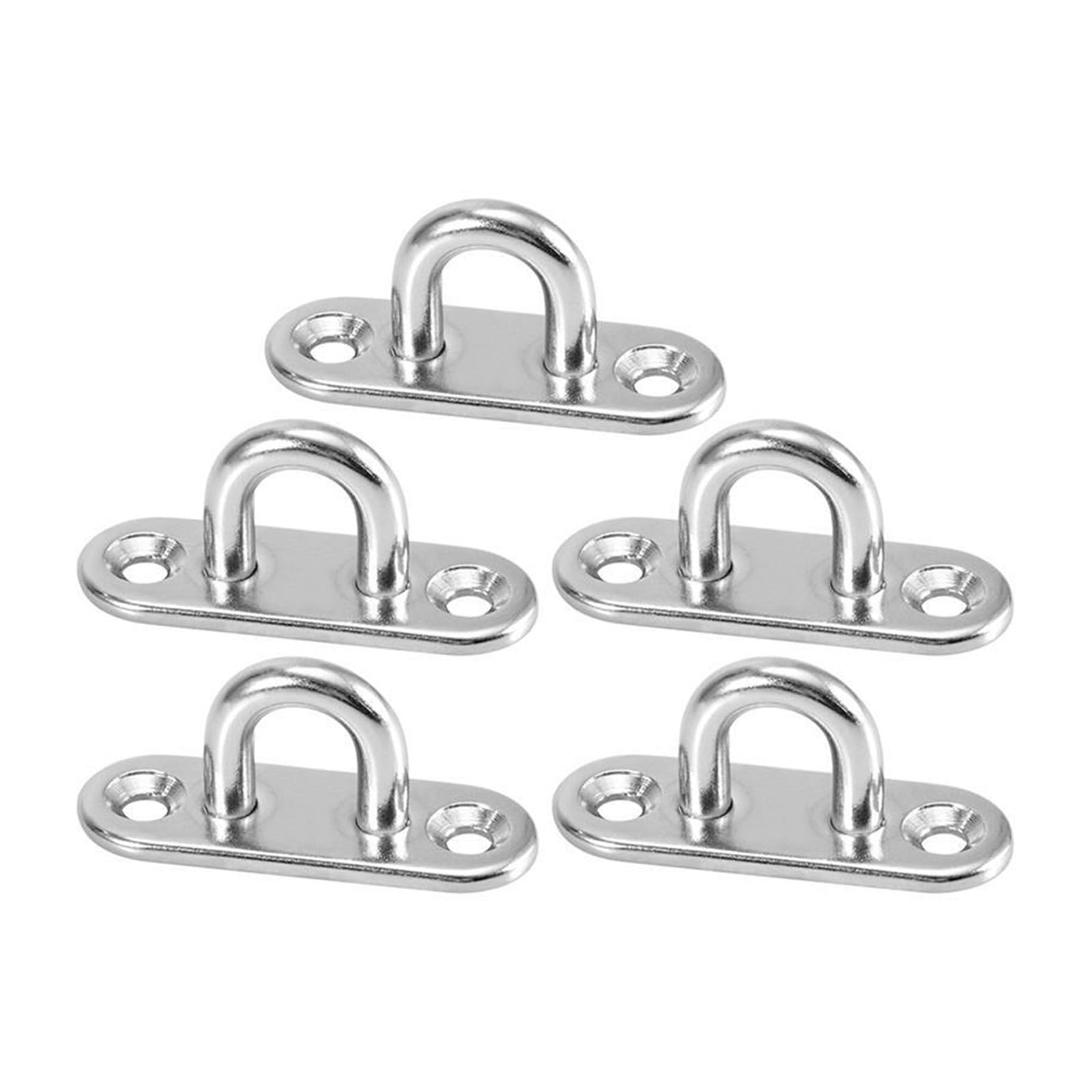 Vnakrny Eye Pate 24Pcs D Shaped Stainless Steel U-Hook Eye Plate Heavy Duty Wall Ceiling Hanger