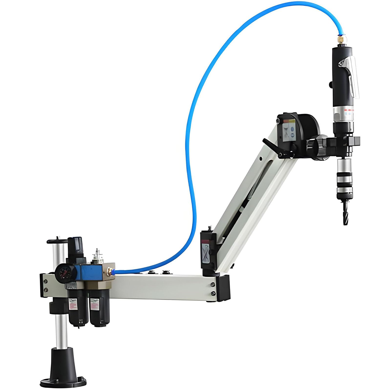 Roscadora para Tubos de Hierro M3-M12 | Taladrado + Roscado | 400 RPM,6-8 kg/cm²,6-8 Bar‌ | 900mm Alcance‌,Brazo 360° | Roscadora Industrial Neumática con Plástico/Metal‌