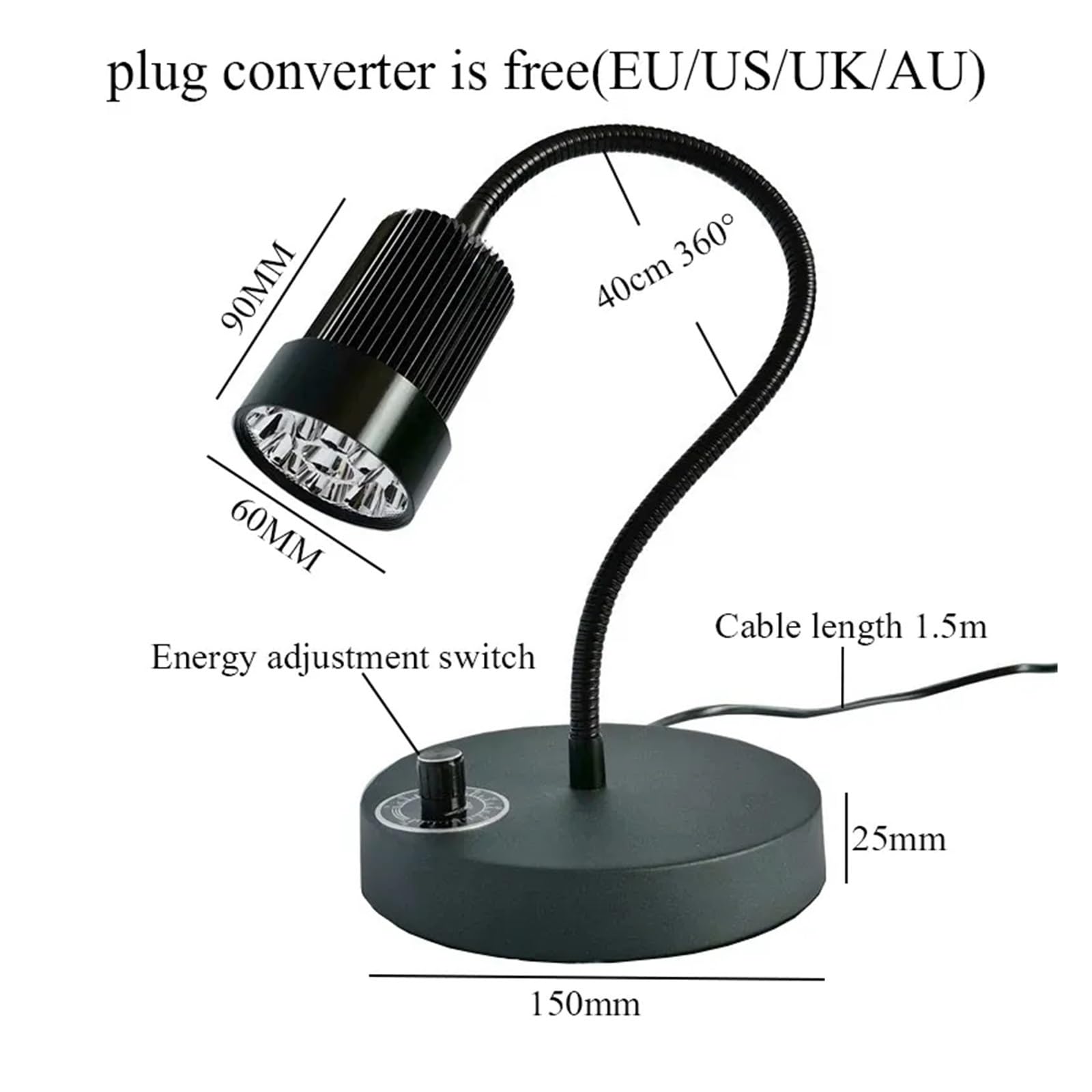Lampe à polymérisation Led UV réglable 100W, 405nm, 365nm, 395nm, colle époxy, huile verte, résine, réparation de circuits imprimés(1_405nm)
