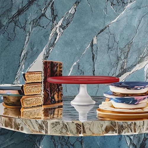 Miniatura 5 de elle decor Soporte para platos de cristal para tartas  Pedestal de vidrio esmerilado con parte superior rojafondo blanco  Perfecto para pasteles y