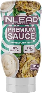 INLEAD - Premium Sauce - Light Soße | 80% weniger Kalorien & 80% weniger Fett | Perfekt Zur Diät | Kalorienarme Ernährung | Vegan | Glutenfrei | Laktosefrei - 350ml (Trüffel Mayo Style)