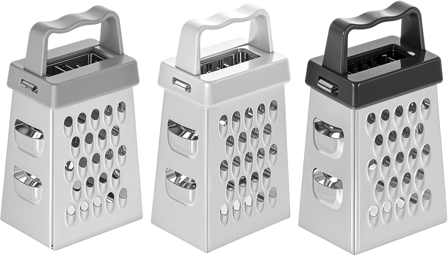 Mini rallador de queso, 3 unidades, rallador de caja de acero inoxidable con asa, ralladores profesionales para rebanar quesos de cocina, jengibre,