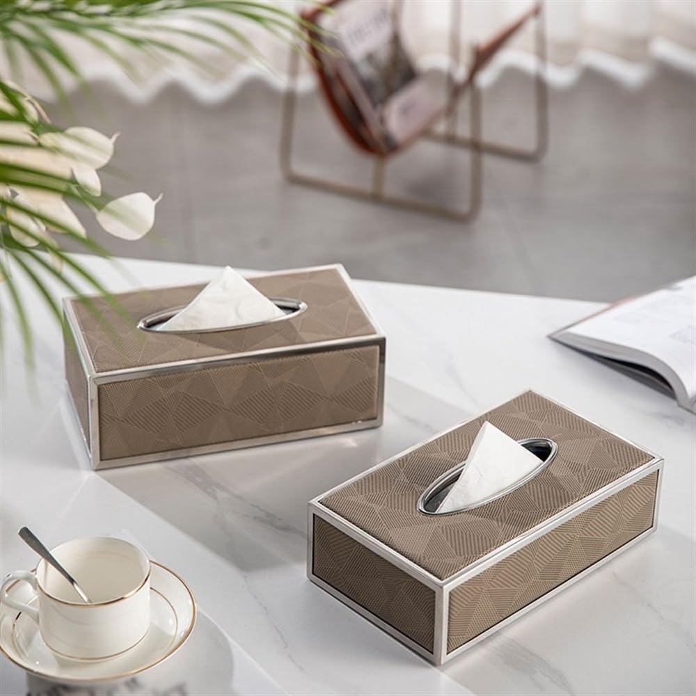 ティッシュホルダー ハイカラー ステンレススチール レザー ティッシュボックス リビングルーム コーヒーテーブル オーナメント ダイ