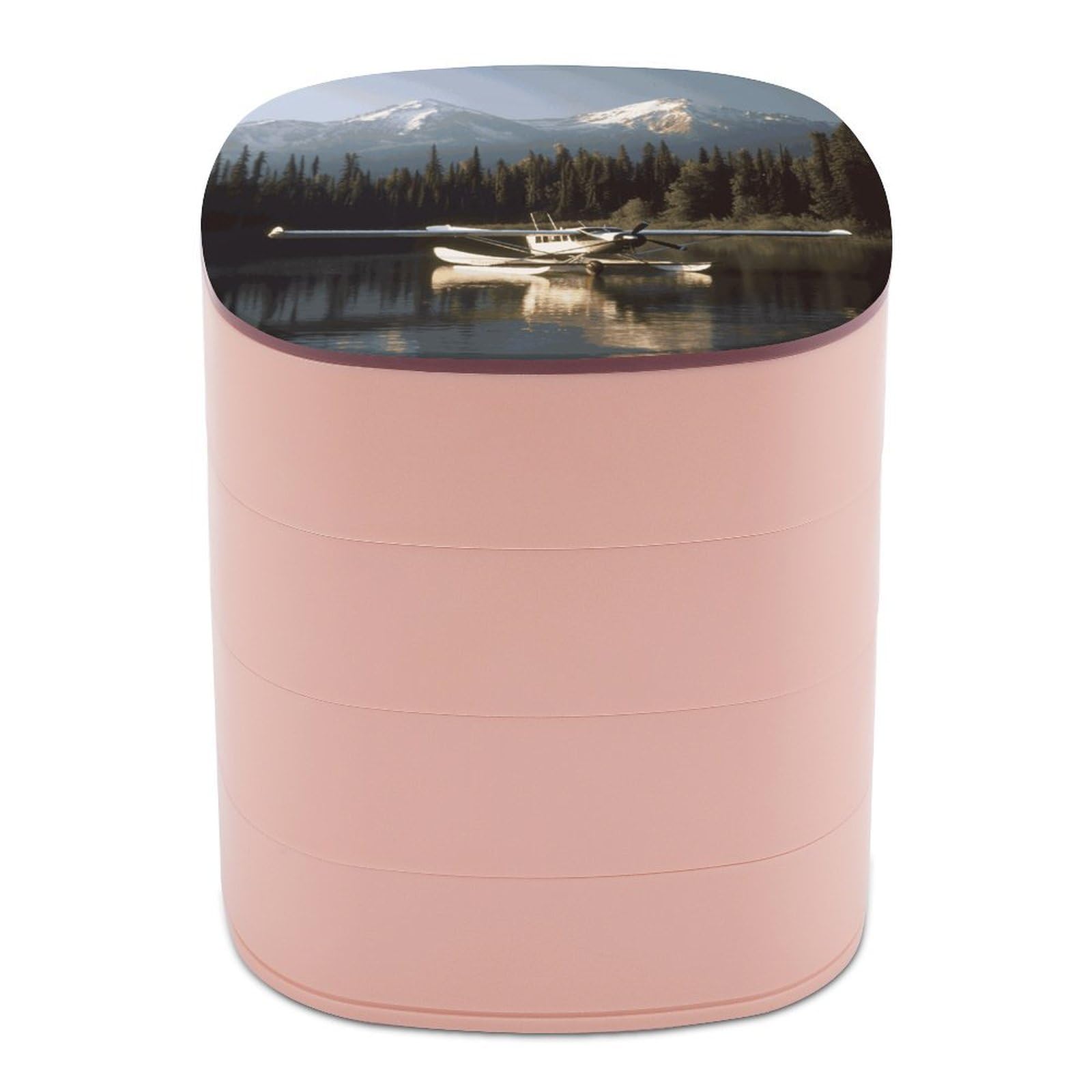 Rangement bijoux rotatif avion sur le lac pour collier, bracelet et boucle d'oreille