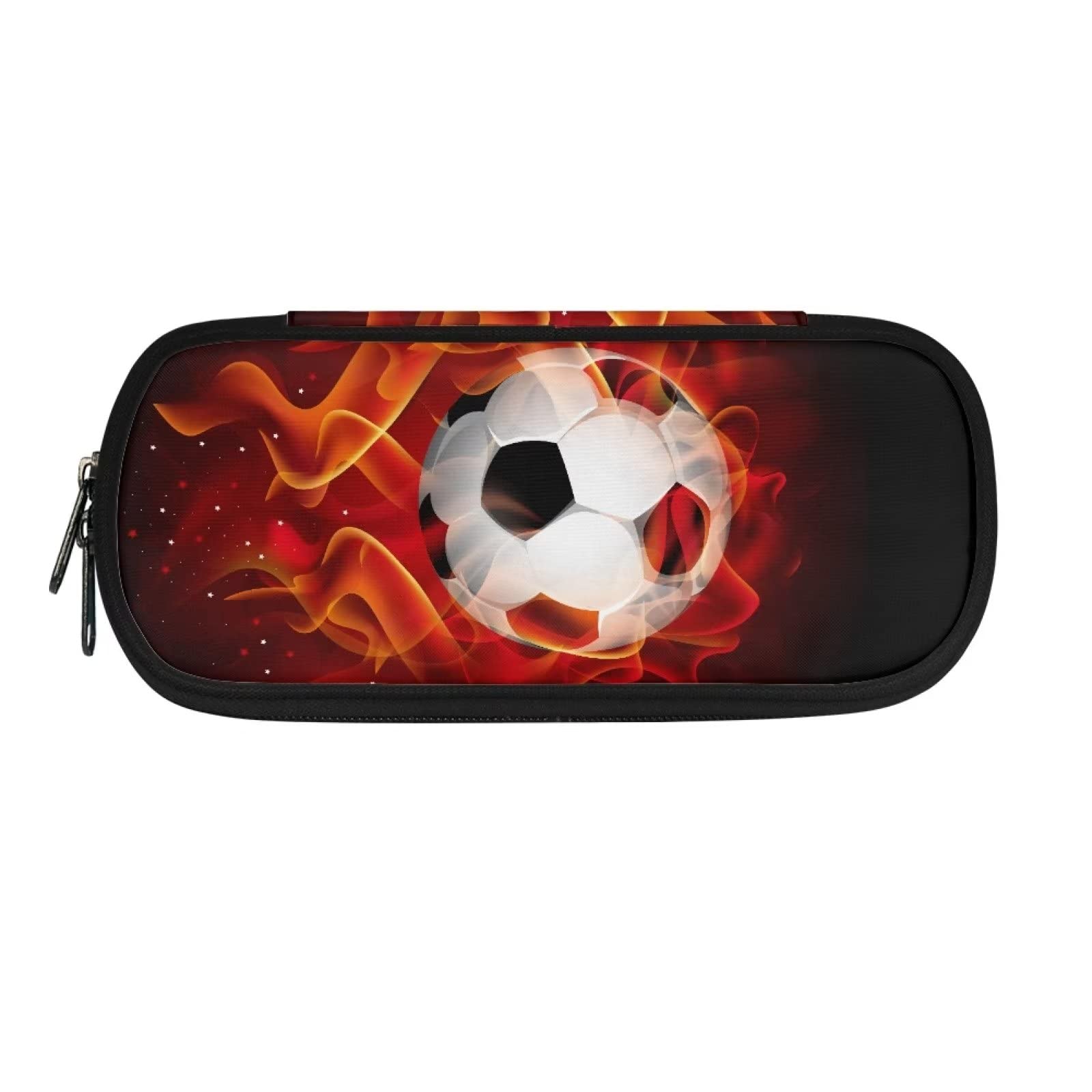 xixirimido Fire Soccer Boys' Pencil Case Bag for Elementary Primary Pouch Pen Holder Pouc — image 1