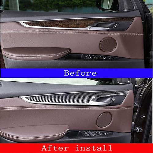 Miniatura 2 de YIWANG 100% fibra de carbono real coche interior decoración panel cubierta Trim 4 unids para BMW X5 F15 2014-2018 accesorios de coche