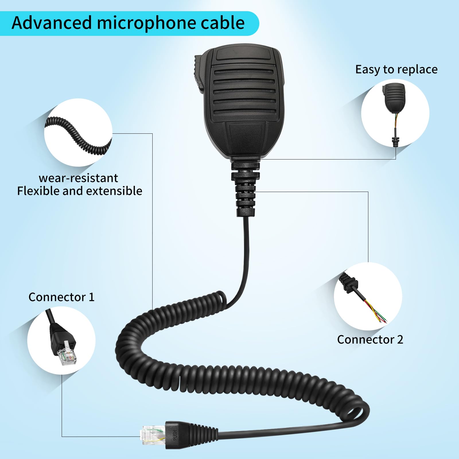 Amazon.com: Kokorasa MH-67A8J Mic Cable Cord for Vertex VX-2100 VX