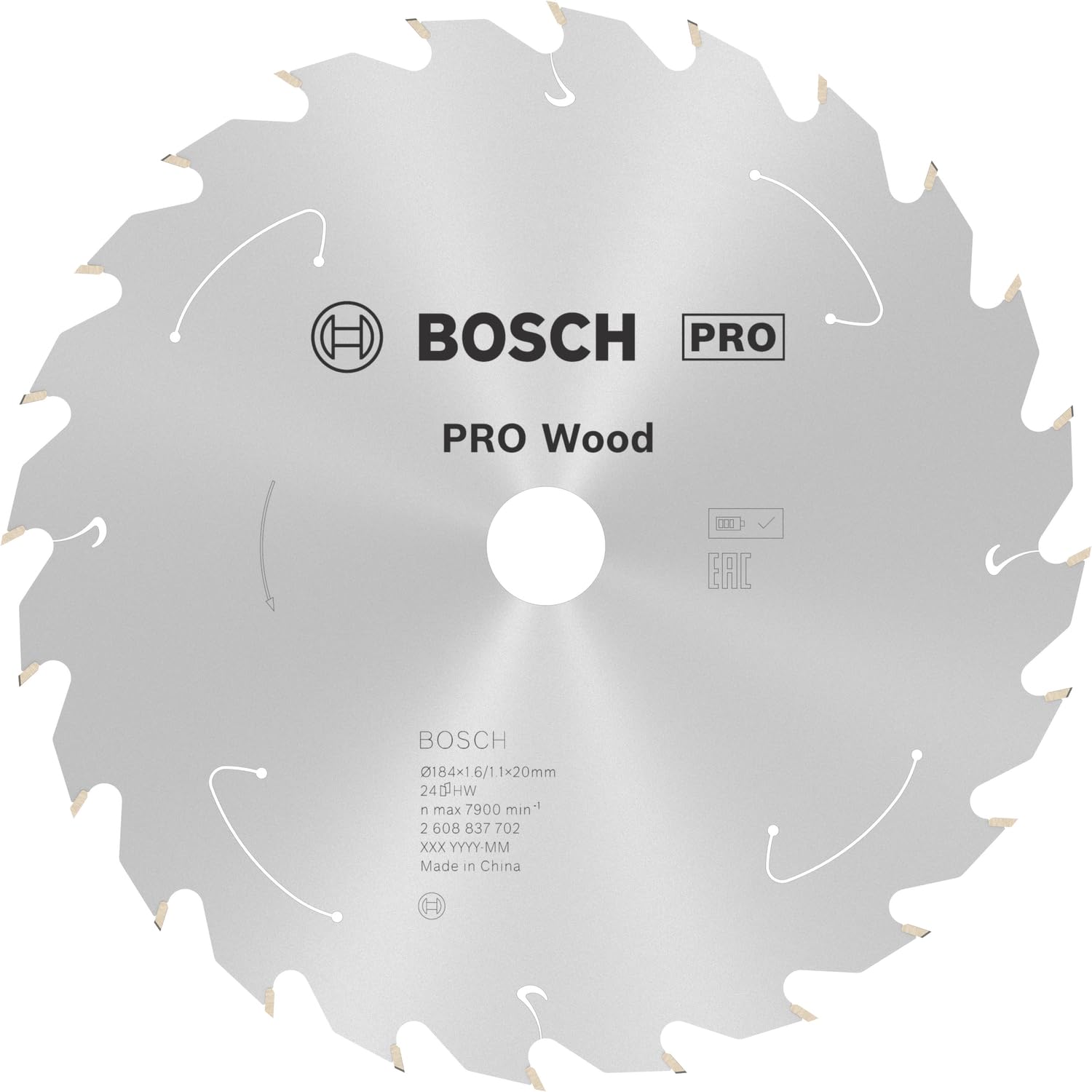 Bosch Bosch 1x PRO Wood Circular Saw Blade for Cordless Hand-Held Circular Saws (for Softwood, Hardwood, Ø mm, Professional Accessory