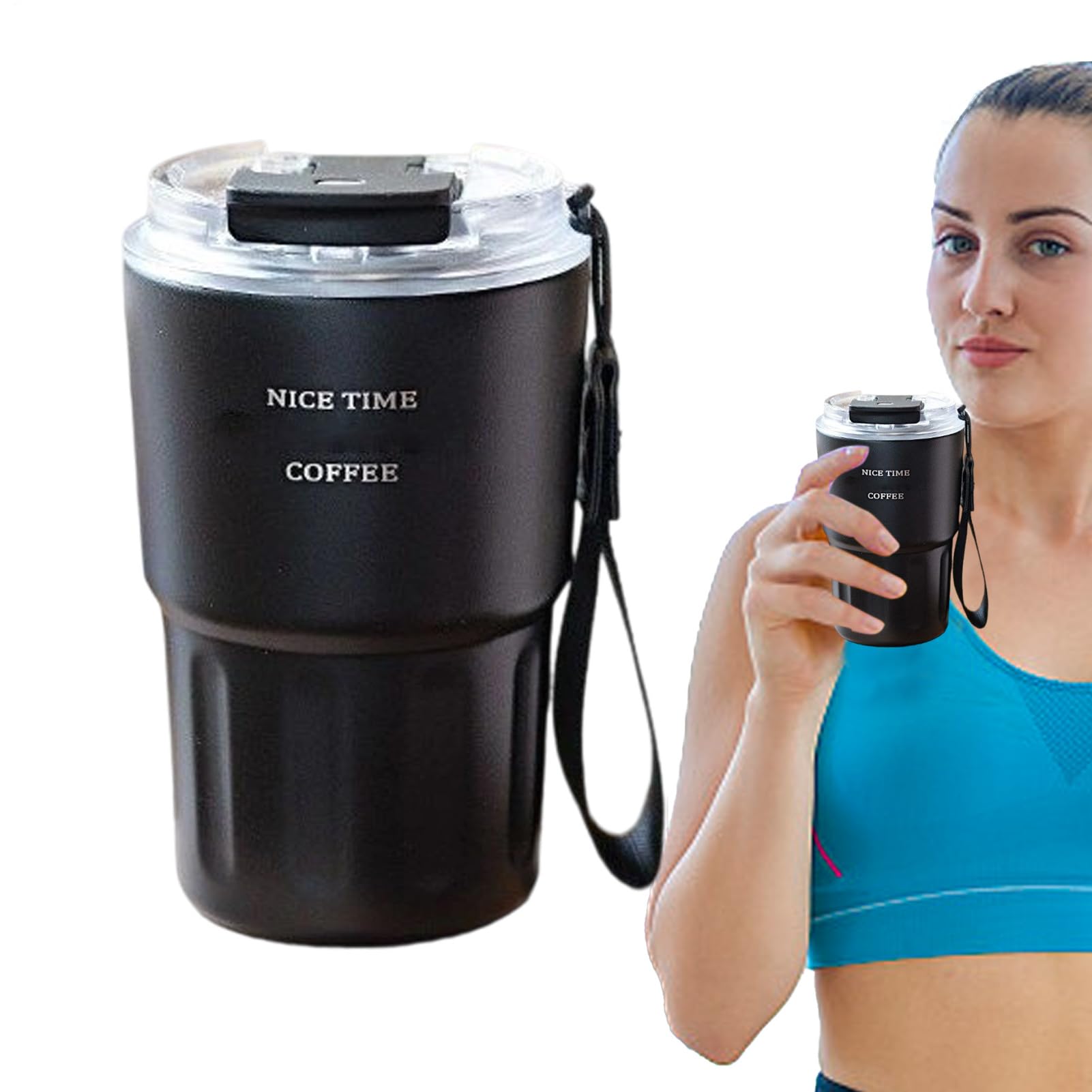 Kubki ze stali nierdzewnej – 360 ml kubek podró?ny ze s?omk?, kubek zatrzymuj?cy ciep?o i zimno do podró?y, codziennego u?ytku, aktywno?ci ?wie?ym powietrzu, si?owni?, do uprawiania sportu