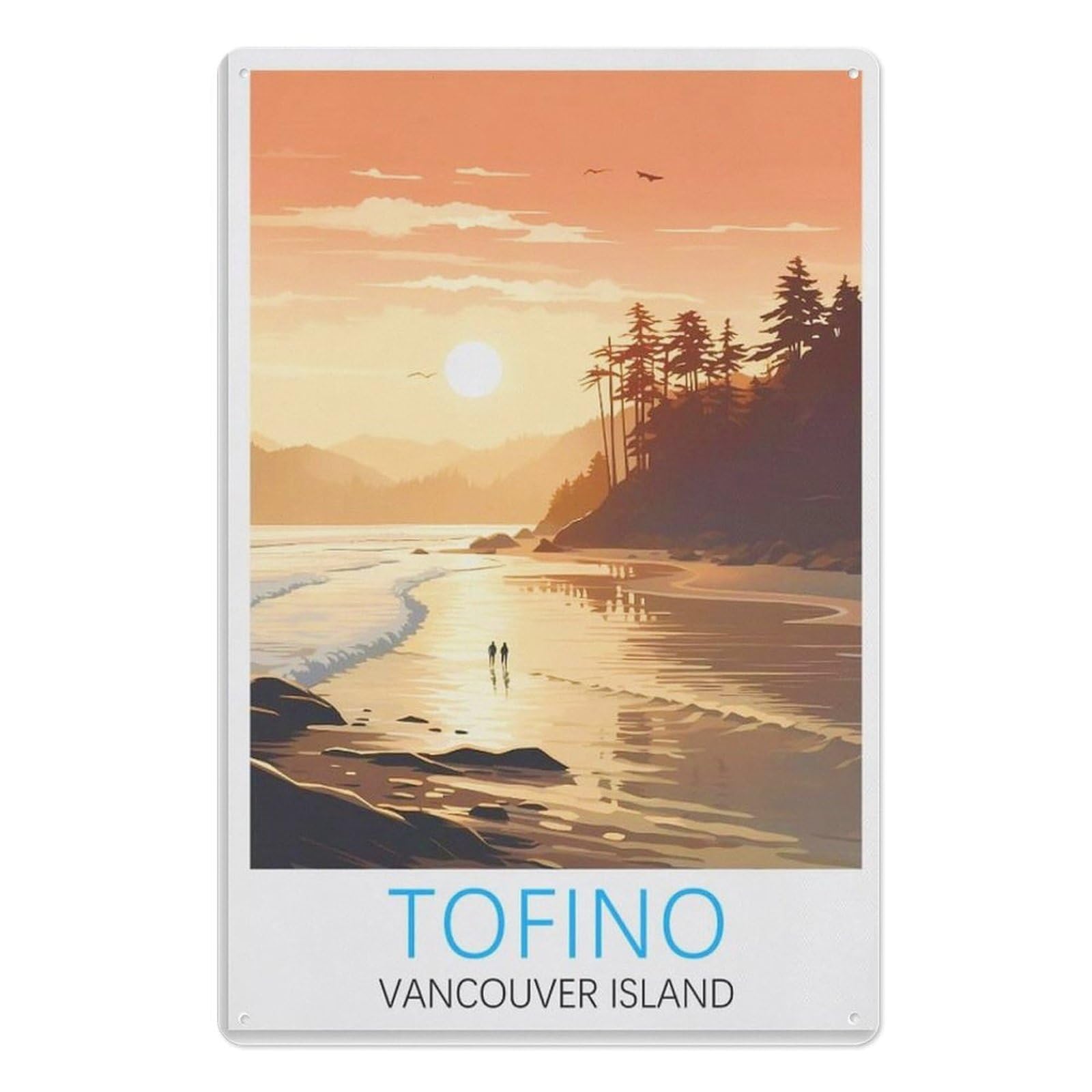 Retro Decor Metal Tin Poster Art Wall Sign Retro Vintage Style Metal Tin Sign，Tofino Vancouver Island15x30cm（6x12 inch）AA-144