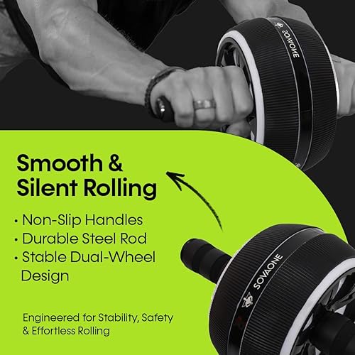 Miniatura 4 de Rueda de rodillo AB con alfombrilla de rodilla, banda elástica y cuerda de saltar