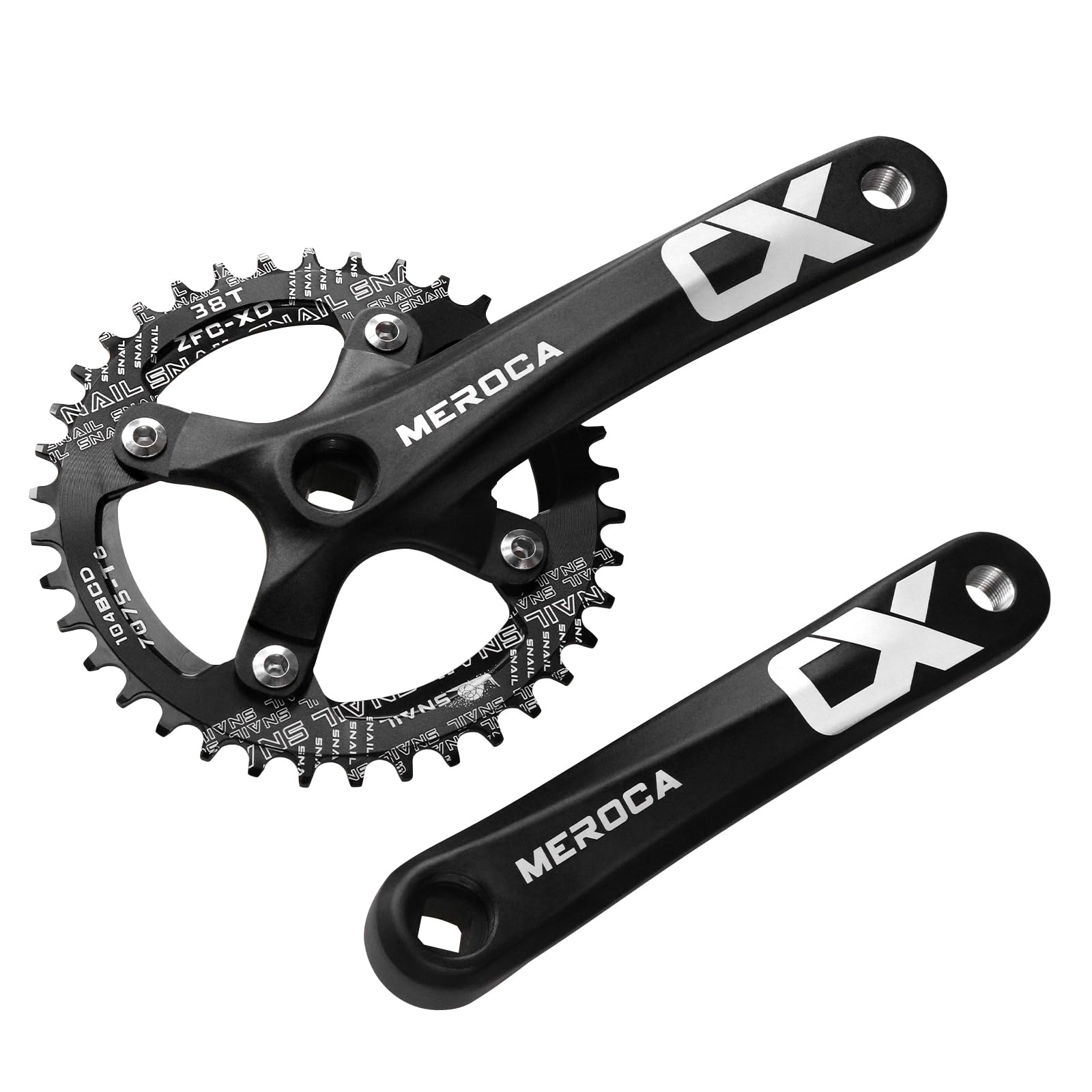 Zestaw korbowy 170 mm z łańcuchem 104 BCD 32/34/36/38T, korba MTB ze stopu aluminium, wąska, szeroka, okrągłe śruby łańcuchowe CNC, pasuje do roweru górskiego, korby roweru szosowego