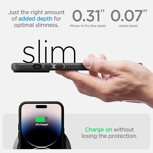 Vista 157 de Spigen Liquid Air - Funda diseñada para iPhone 13 Pro Max (2021), color negro mate