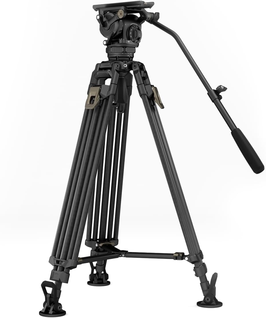 Tilta CT12 75mm Cine Fluid Head with 2-Stage One Touch Carbon Fiber Tripod Legs - Space Gray (12KG)