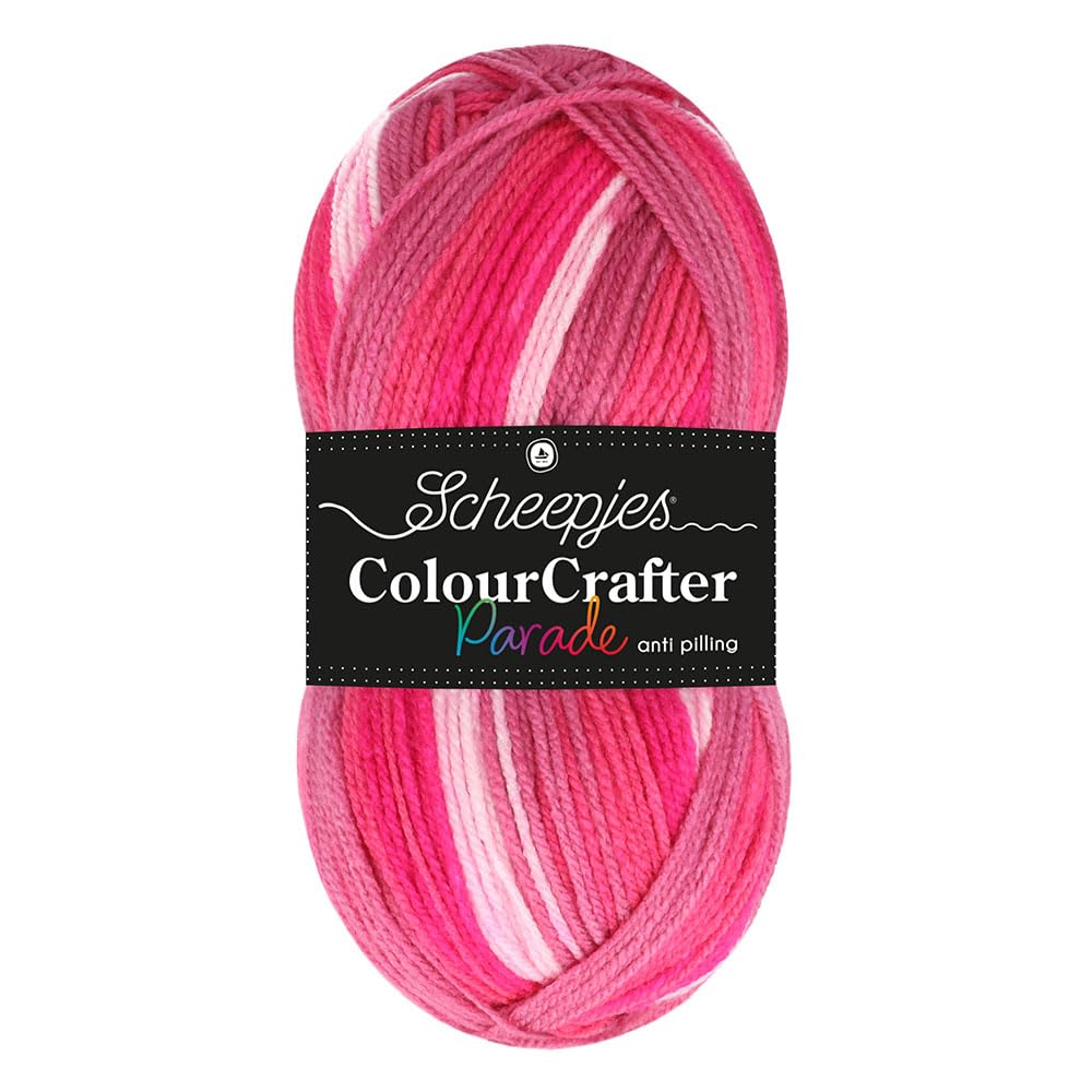 Scheepjes Colour Crafter Parade 1x100g - 406 Pink Blend, Premium Acrylic Yarn, 100g/295m