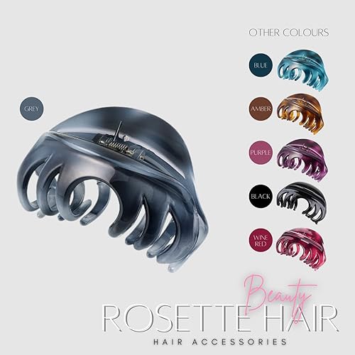 Pinza Rosette para peluquería y peinados, Gris