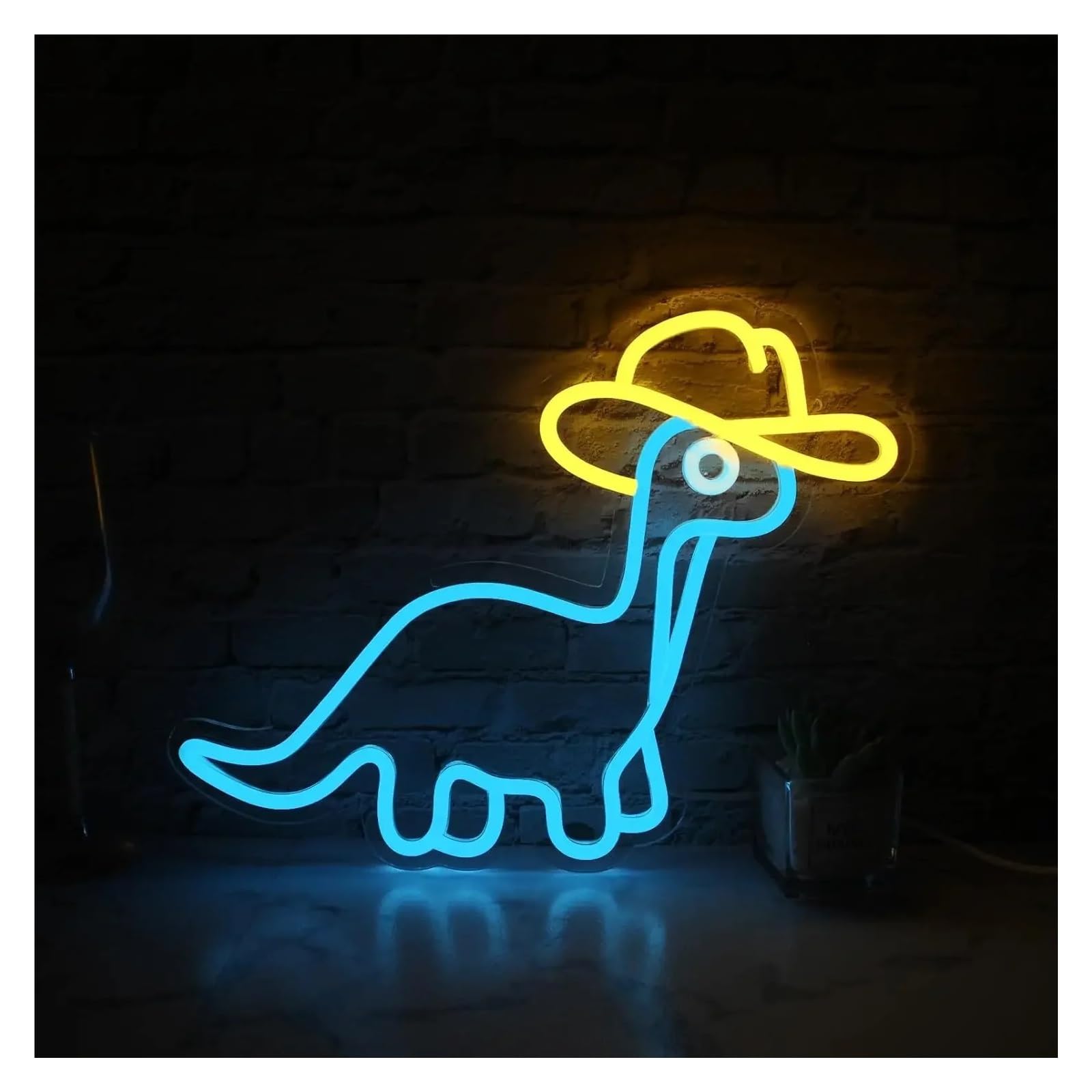 LEMST Signs Lamp Dinosaur Neon Signs USB Powered Neon Lights Adjustable Brightness, Suitable for Window Decor 30cmx39cm