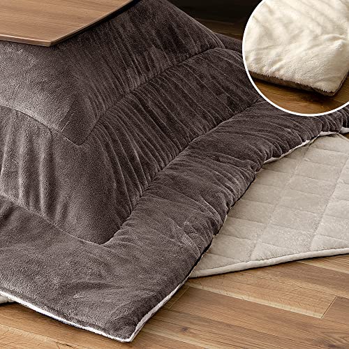 アイリスオーヤマ こたつ布団 セット 掛布団 KKBA-1919 グレージュ/アイボリー+敷布団 KSBA-1919 アイボリー 正方形 こたつ おしゃれ コタツ 炬燵 リバーシブル ソフトベロア 吸湿発熱 蓄熱 抗菌防臭 手洗い可能