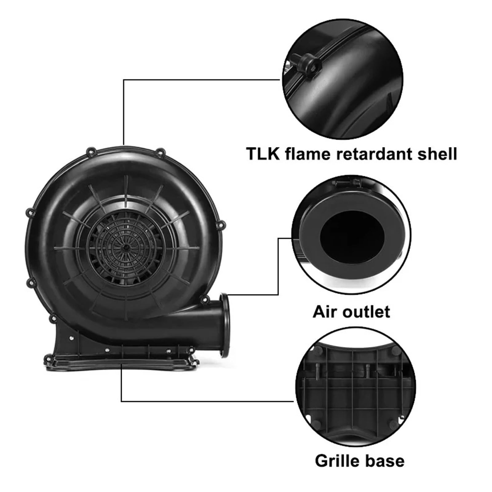 750W Brushless Air Blower Fan Centrifugal Fan Blower Turbo Blower For Inflatable Bounces House Bouncy Castle Barbecue(550W)