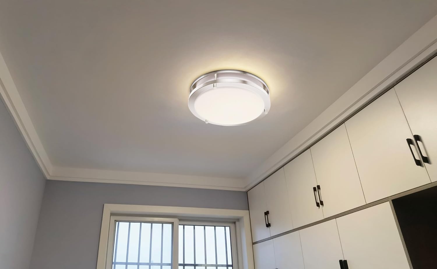 Flush Mount Ceiling Light with Remote: 10 Inch Lights Fixture, 3000K-4500K-6000K Adjustable 3 Color Temperature, Dimmable Lighting Fixtures for Kitchen Bedroom Hardwired Installation (Silver)