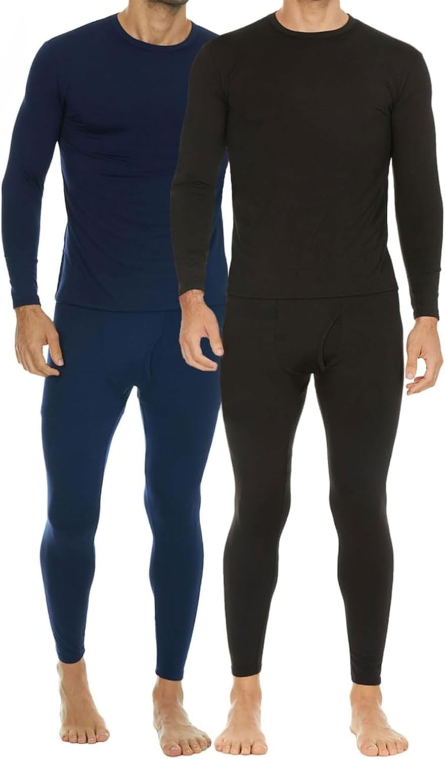 Thermajohn 2 Pack Thermal Underwear for Men Size S Navy & Black