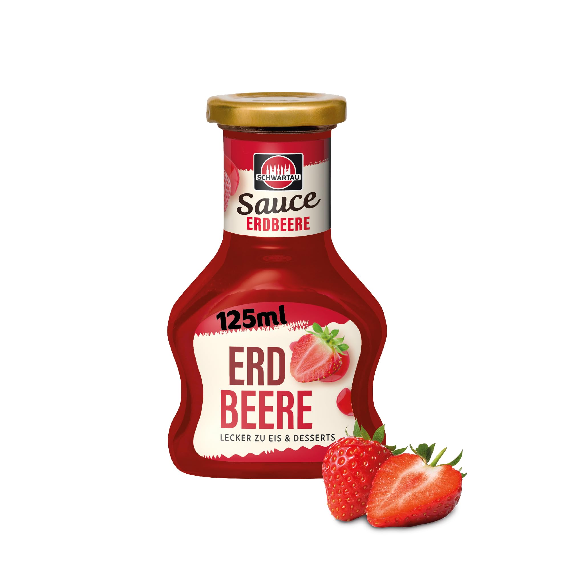 Schwartau Dessert Sauce Erdbeere, zum Verfeinern von Desserts und Eis, 125ml