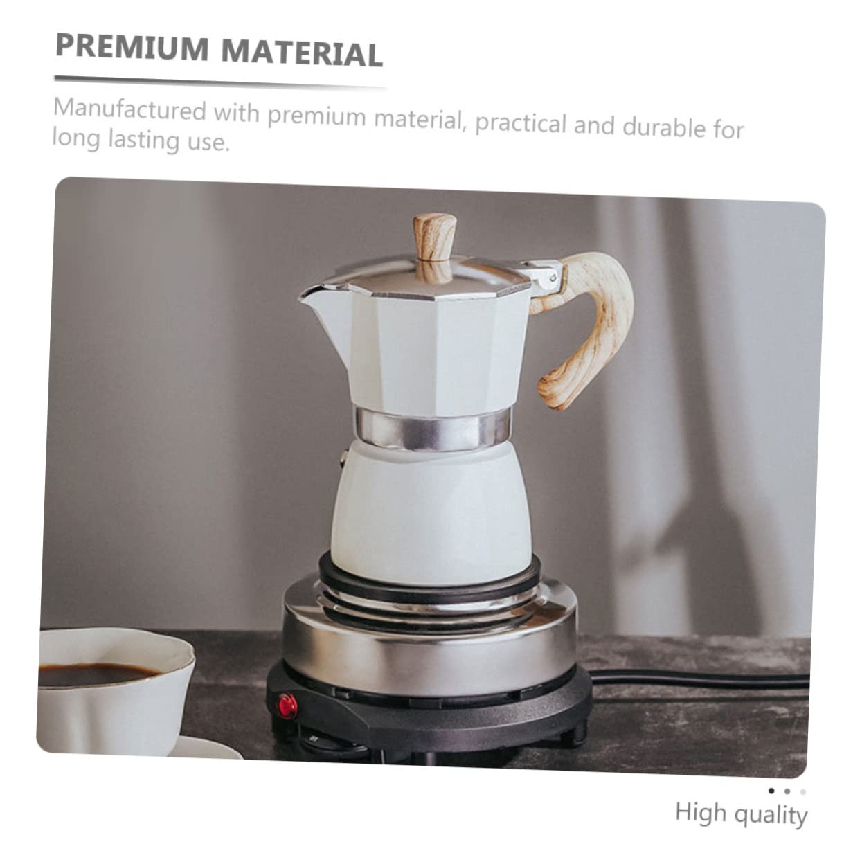 Cafetera Italiana de Aluminio de 300ml Diseño Ergonómico y Materiales Seguros para Uso en Cafeterías y Hogares