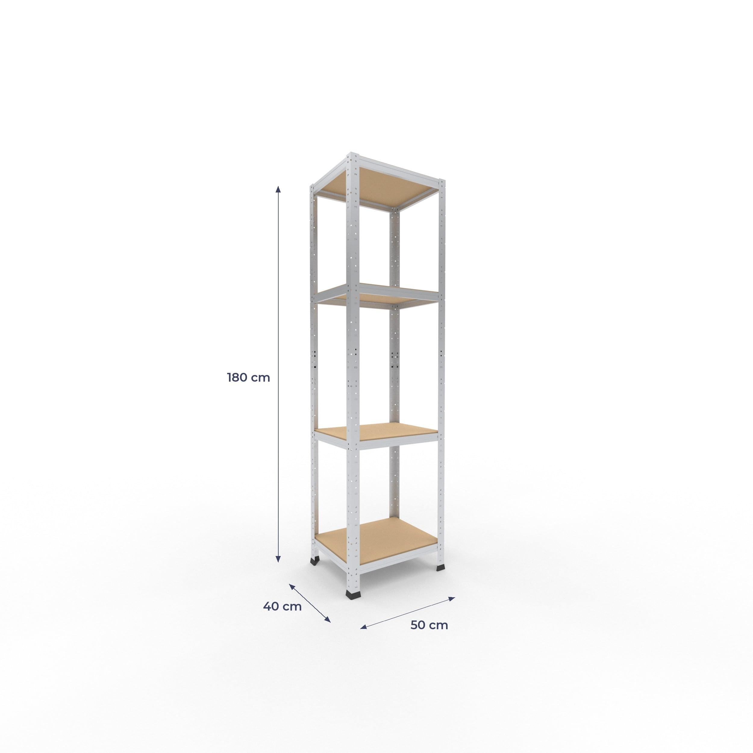 shelfplaza® 180x50x40cm Home Schwerlastregal verzinkt/Metallregal mit 4 Böden/Kellerregal Metall, Garagenregal, Werkstattregal oder Regal Lagerregal/Steckregal Metall mit 175kg Tragkraft