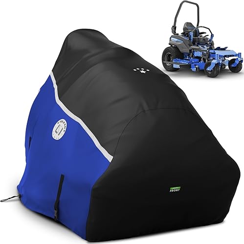 Miniatura 23 de Cubierta 420D para cortacésped de giro cero, tela impermeable de grado marino 420D, ajuste universal para John Deer, Cub Cadet Zero Turn Up hasta 60