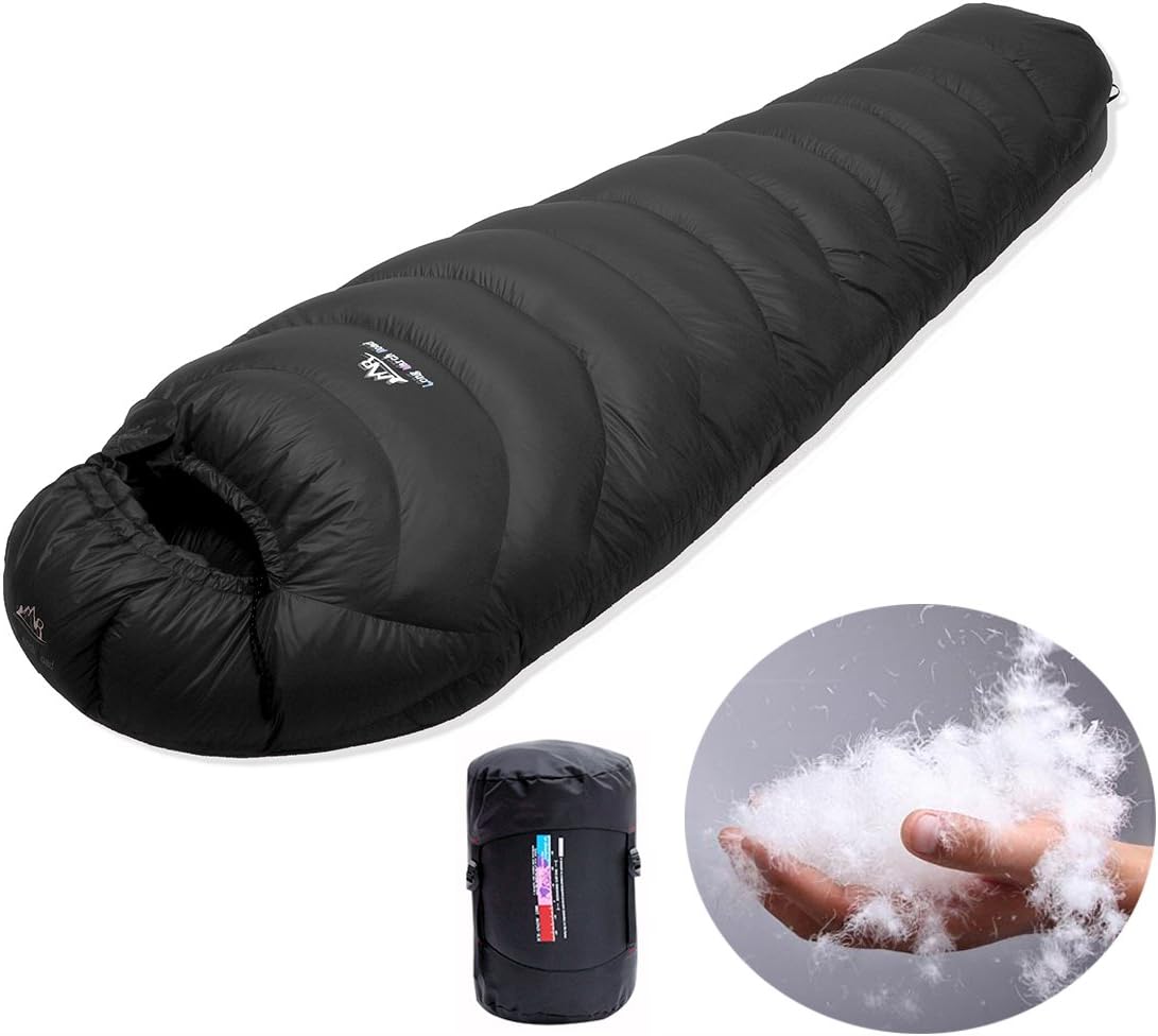 LMR Outdoors Summit 14°F Ultralight Mummy Down Sleeping Bag for Camping & Backpacking with Compression Sack,3 Season,Hiking