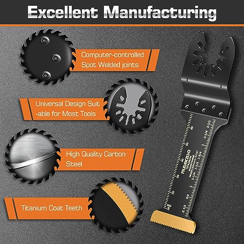 Nuyikaso 3 Pack Titanium Multi Tool Blades Extra-Long Reach Oscillating Saw Blades Multitool Accessories Kit for Wood Metal Screws Plastic Compatible with Fein Multimaster Makita DeWalt Bosch 4 Nuyikaso 3 Pack Titanium Multi Tool Blades Extra-Long Reach Oscillating Saw Blades Multitool Accessories Kit for Wood Metal Screws Plastic Compatible with Fein Multimaster Makita DeWalt Bosch - Image 4