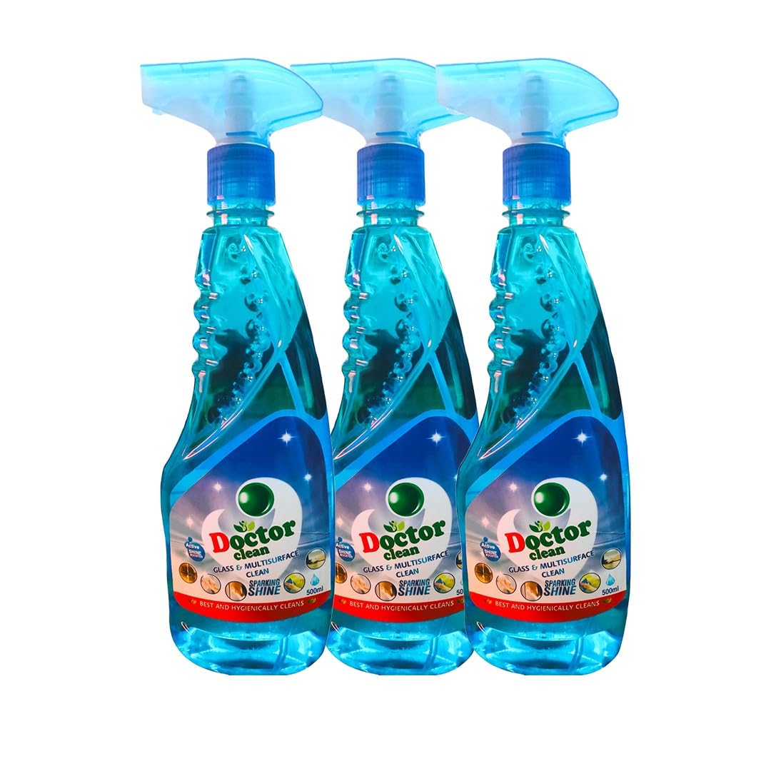 Doctor clean Glass and Surface Cleaner Liquid Spray 500ml Pack of 3 | Glass Cleaner for Car, Kitchen and Home Surfaces | Multi Surface Cleaner (B0D2TSH92L) Amazon Price History, Amazon Price Tracker