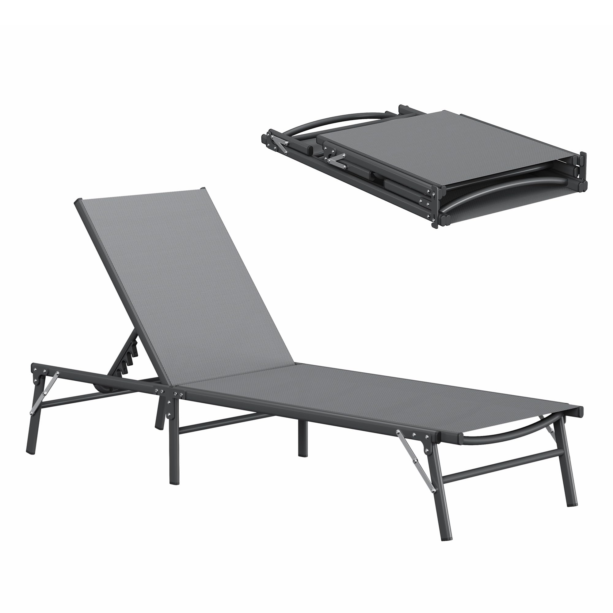 Amopatio Outdoor Lounge Chairs Poolside Chaise Lounge for Patio