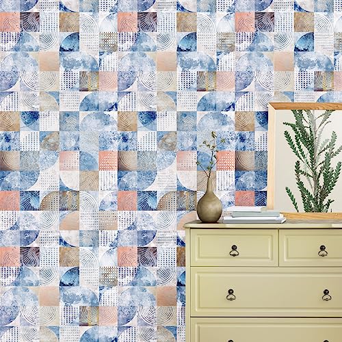 Image of Abstract Blue Texture Self Adhesive Wallpaper Peel & Stick, Waterproof, Scratch Resistant 41cm x 244cm