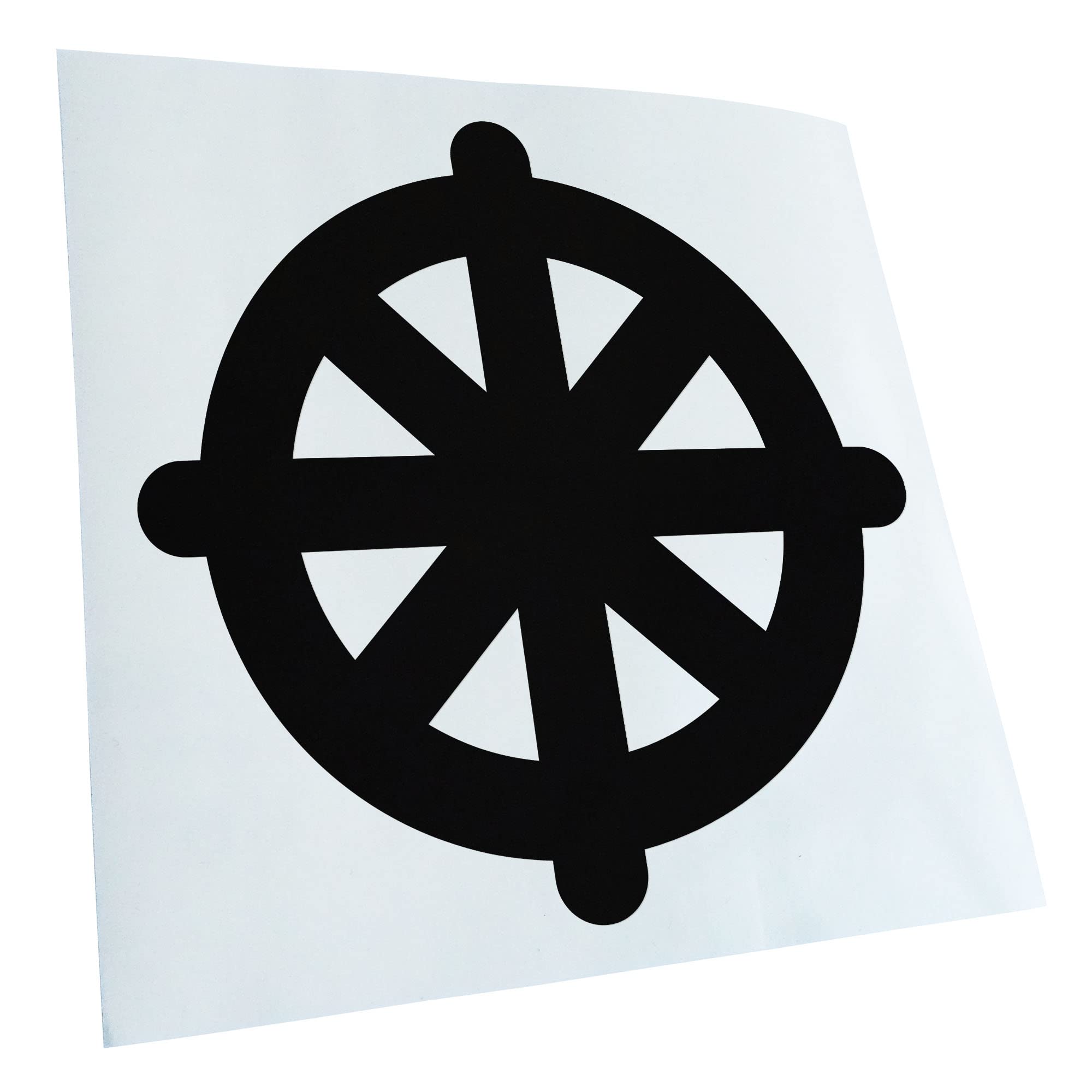 Kiwistar - Car Sticker - Black - 50 x 50 cm Dharmachakra Buddhism - Rear Window Car Sticker Weatherproof for Car Truck Moped Truck - Sticker Exterior Self-Adhesive Tuning Accessories for Window