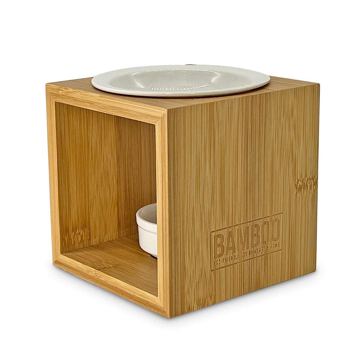 Diffuseur de cire en bambou Heart and Home brûle-parfum galet aromatique
