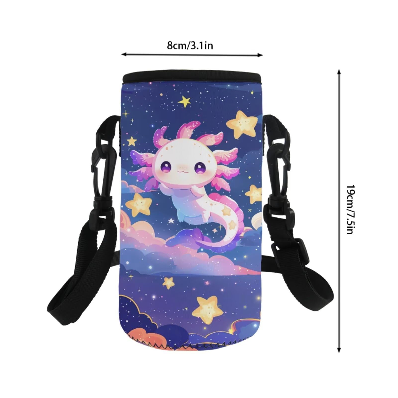 COEQINE Kids Cute Lunch Box with Water Bottle Insulation Cute Axolotl Galaxy Space Themes School Bag and Lunch Box Water Bottle Cute - Image 3