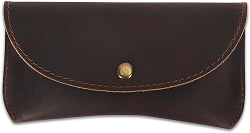 Miniatura 6 de Leather Eyeglass Case Genuine Leather Sunglasses Case Eyewear Pouch Glasses Sleeve Slim Unisex Eyeglass Holder