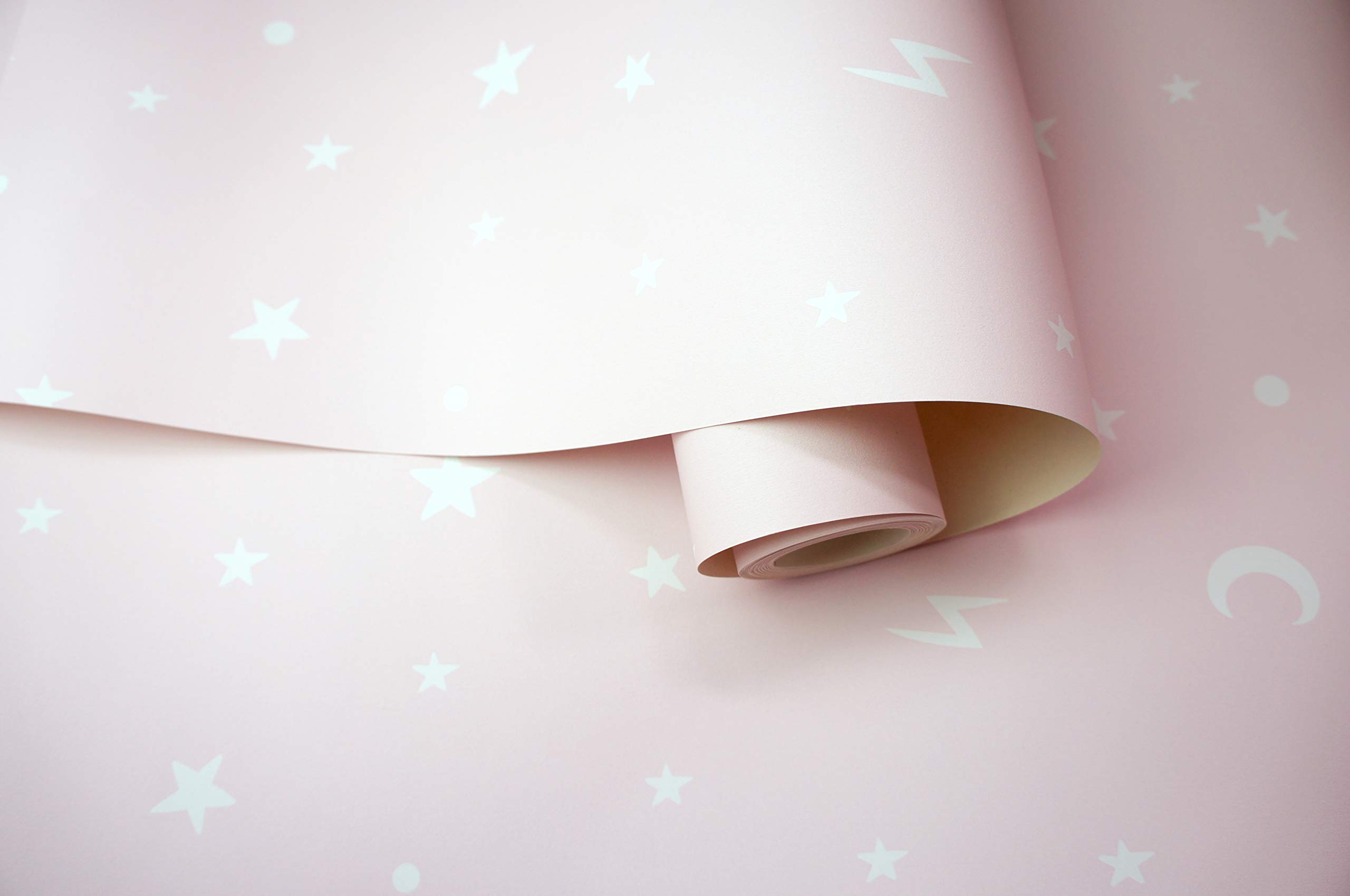 Over The Rainbow Stars and Moons Wallpaper Pink Holden 90981