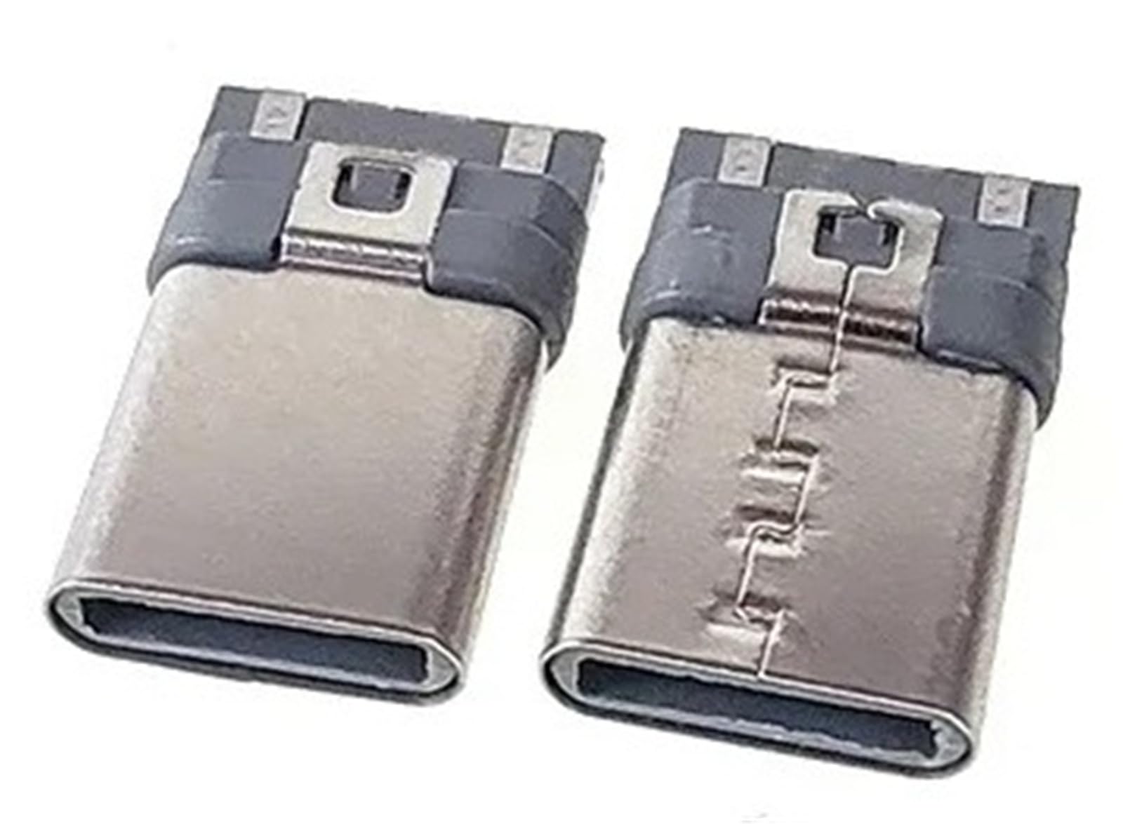 Conector USB 3.1 tipo C macho con pines pasantes y escudo vertical para PCB, 20 piezas 3