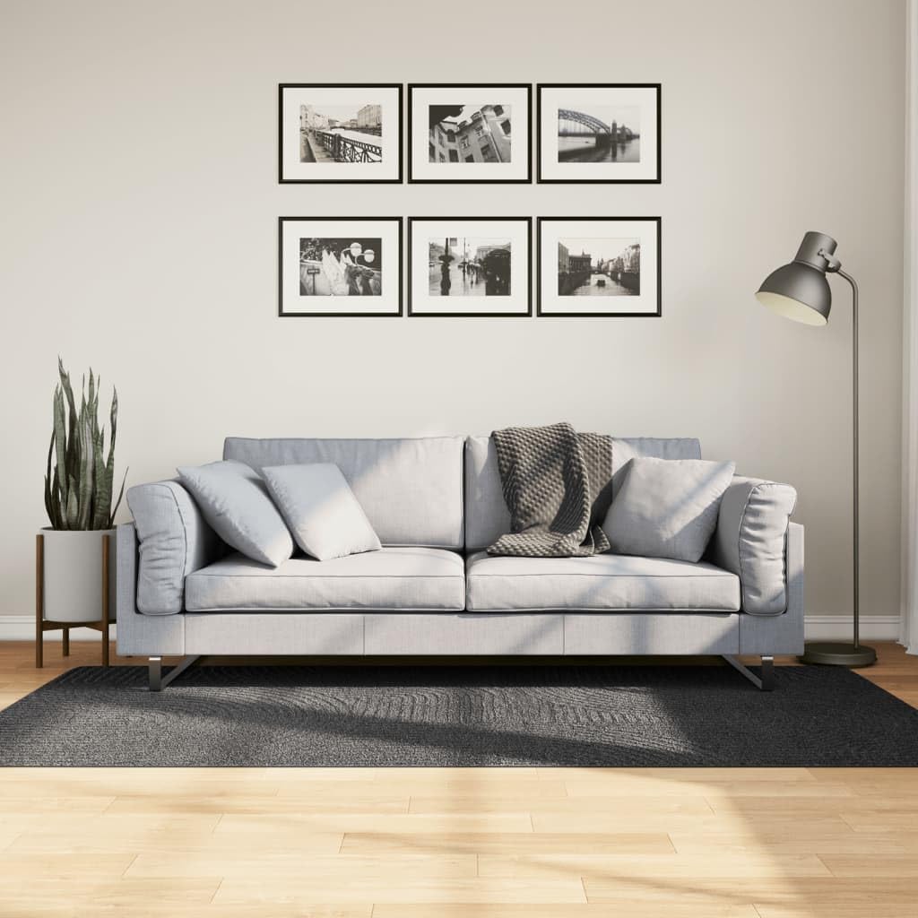 Tapis IZA Poils Courts Style scandinave Anthracite 100x200 cm,Maison & Jardin,Décorations,Tapis,3.8 kg-375427